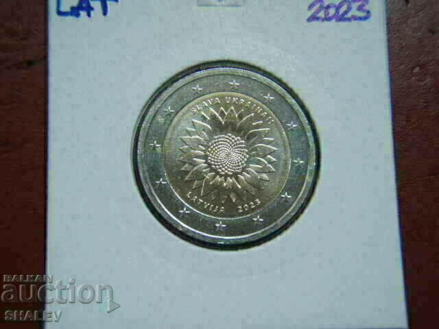 Licitație 2 euro 2023 Letonia "floare ucraineană" /Letonia - Unc (2 euro)