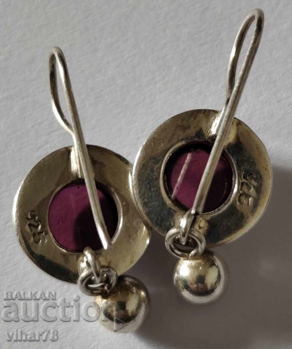 Cercei de argint cu granate - 5