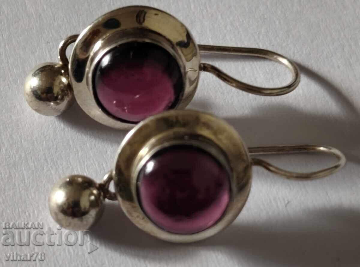 Cercei de argint cu granate - 6