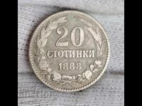 ✅PRINCIPALITY OF BULGARIA - 20 stotinki 1888❗