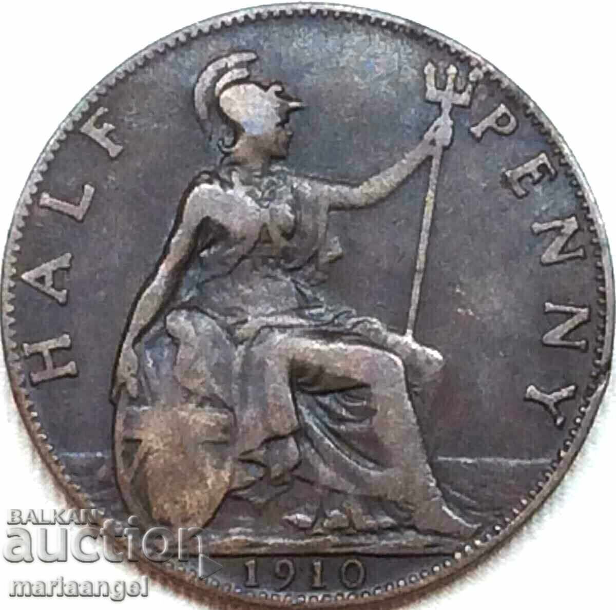 Great Britain 1/2 penny 1910 Edward VII - quite rare