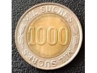 1000 Sucres Ecuador 1997