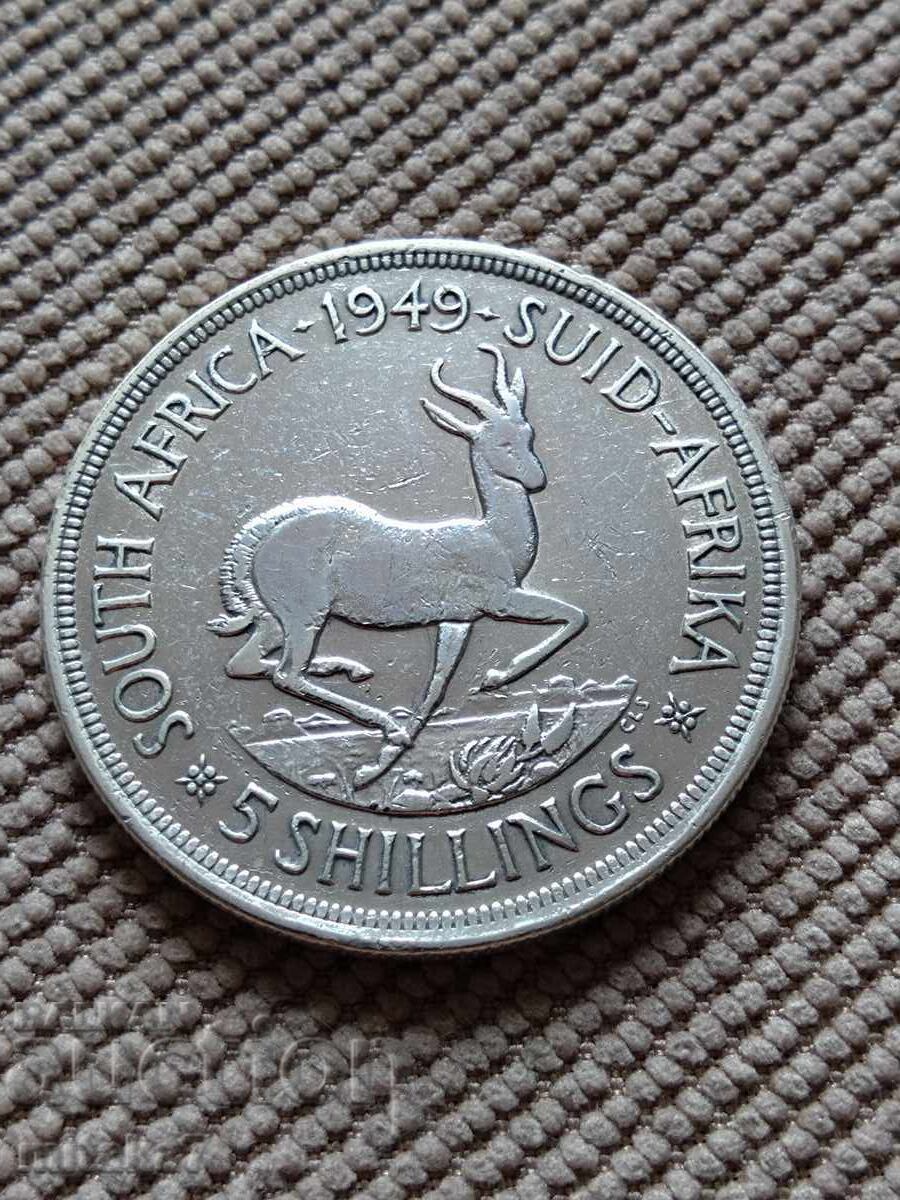 5 șilingi 1949, Africa de Sud