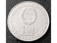 1 North Korean Won 1987