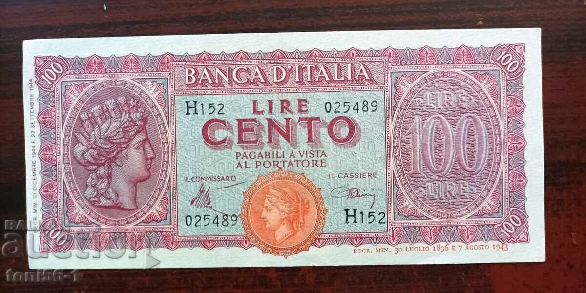 Italia 100 lire 1944 aUNC