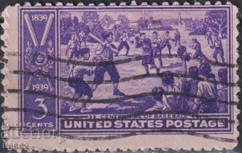 Σφραγισμένη γραμματόσημο Σπορ 100 χρόνια Μπέιζμπολ 1939 από ΗΠΑ