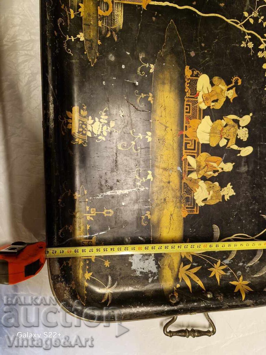 Auction Large Old Asian Tray for Connoisseurs Auction Large Old Asian Tray for Connoisseurs