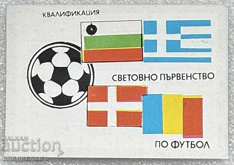 Calendar de buzunar Fotbal Campionatul Mondial de Fotbal 1989