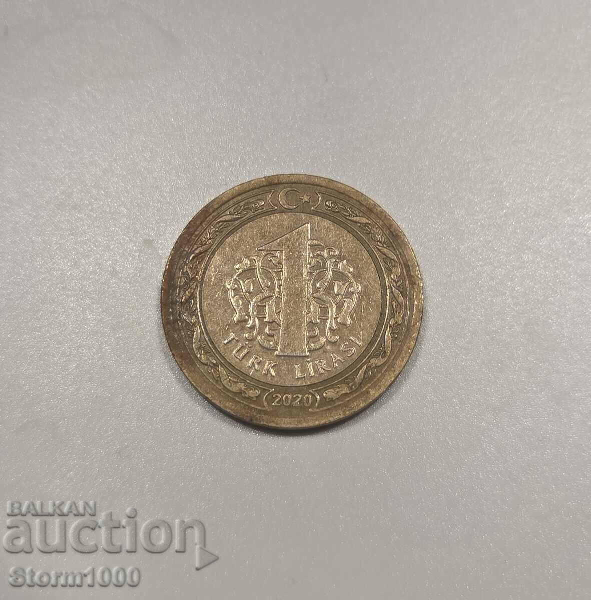 1 liră Turcia 2020