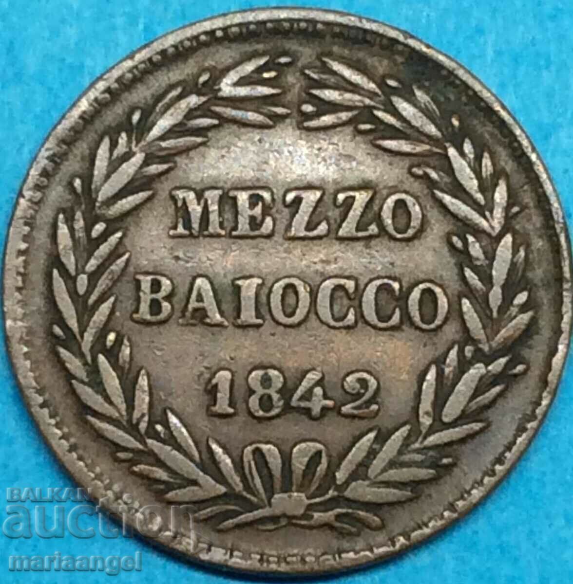 Vatican mezzo baiocco 1842 Benedict XIV (1840-1858) Ρώμη