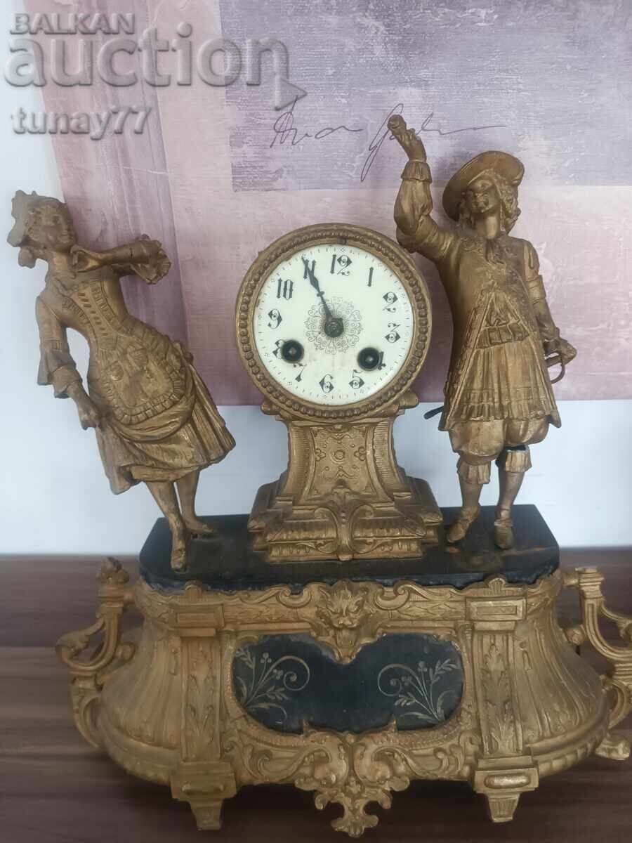 Γαλλικό διακοσμητικό ρολόι τζακιού του τέλους του 19ου αιώνα