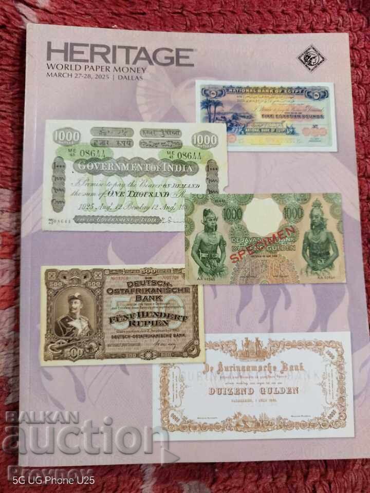 Catalog HERITAGE pentru bancnote