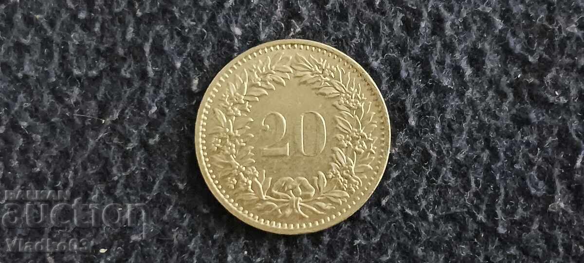 Ελβετία 20 ράπεν 1974