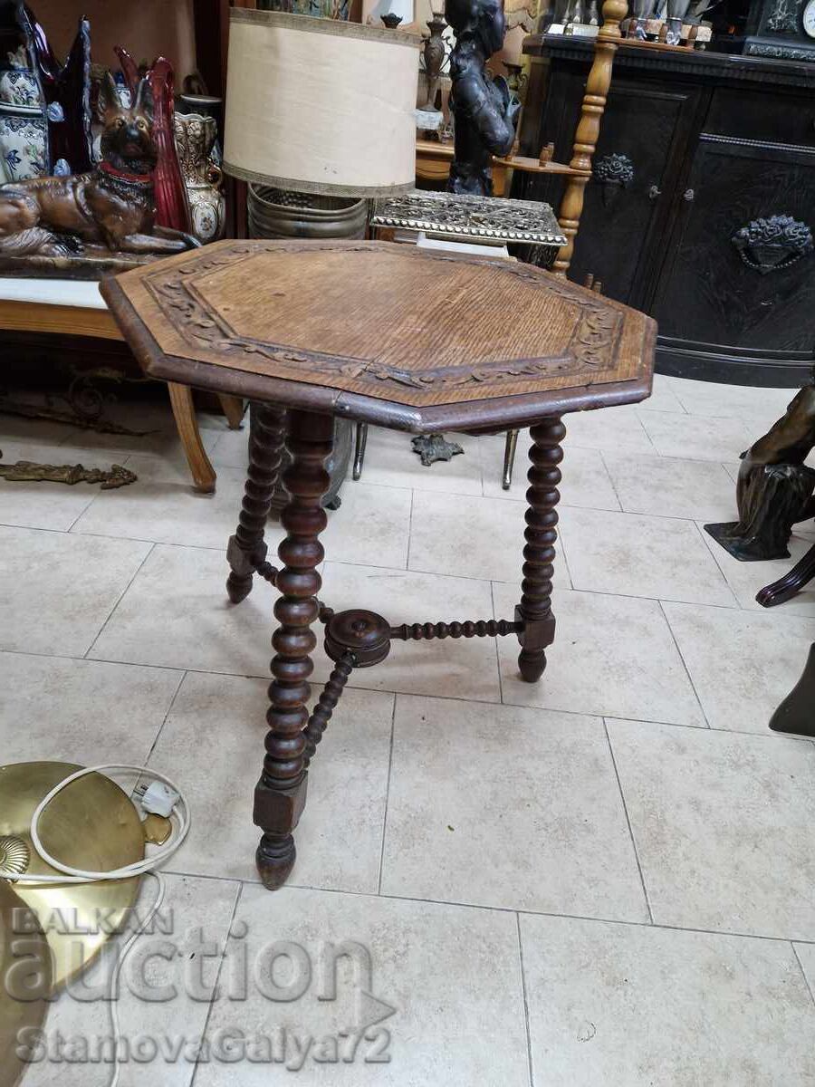 Livrarea Masă antică olandeză din lemn, sculptată