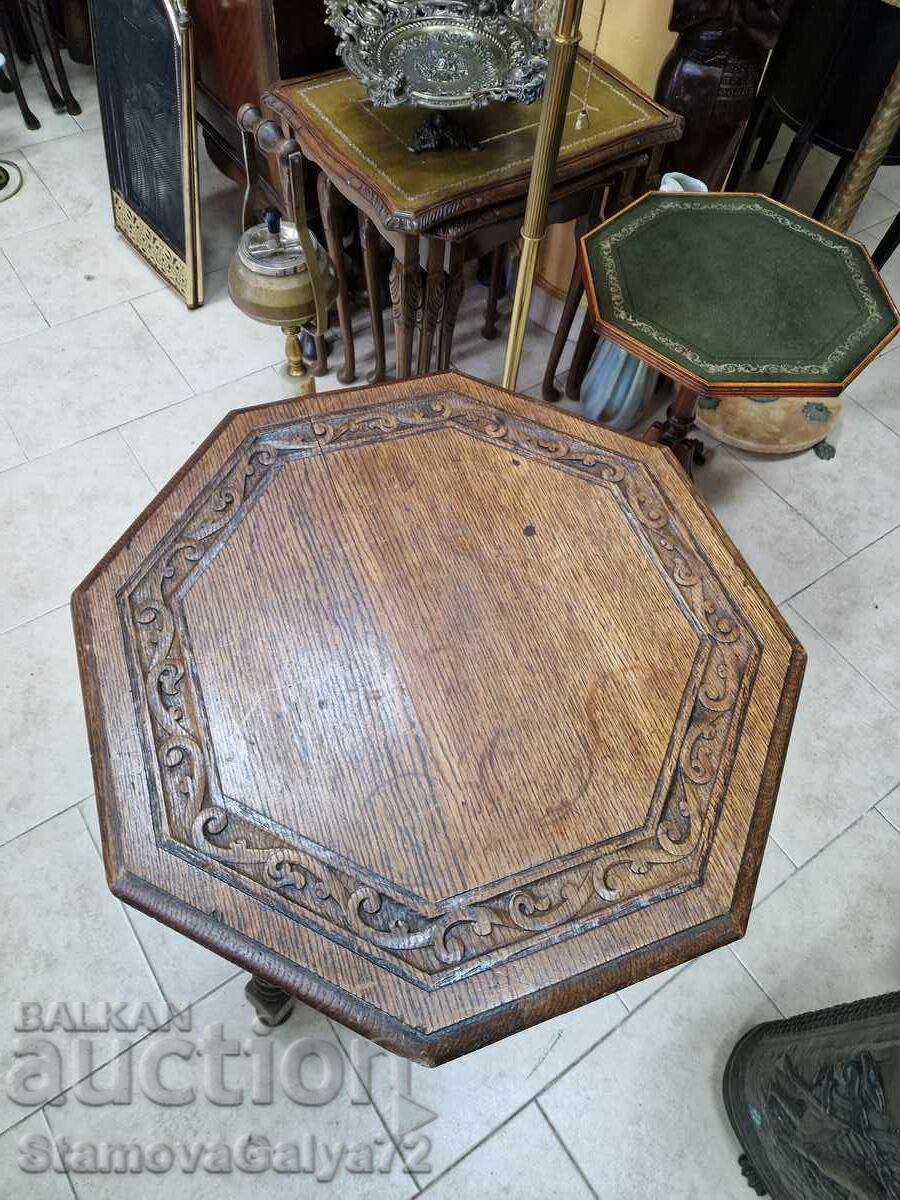 Masă antică olandeză din lemn, sculptată - 6