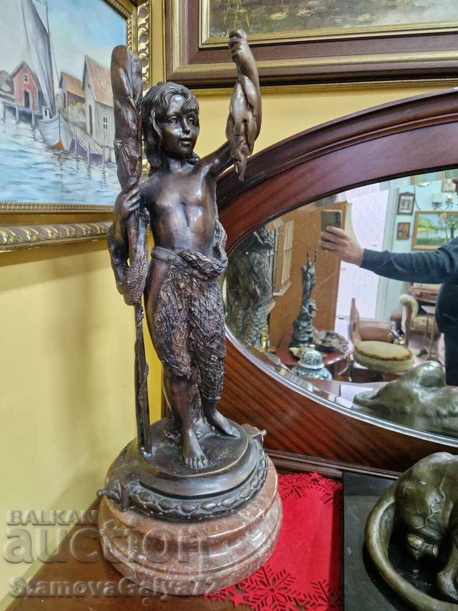 Παράδοση Υπέροχο αντίκα γαλλικό μπρούτζινο ειδώλιο αγαλματίδιο - Συγγραφέας