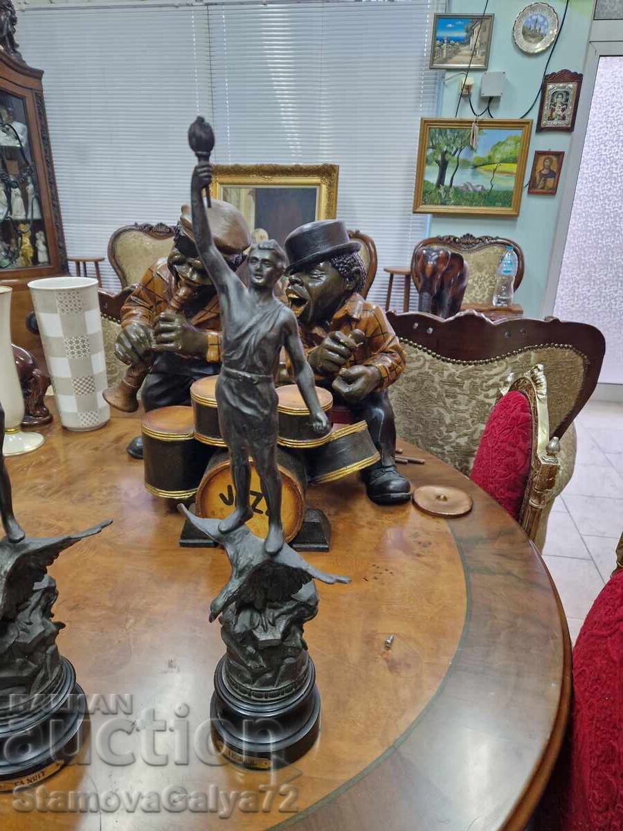 Pereche de figurine franceze antice superbe - 5