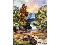 "Τοπίο με ποτάμι και γέφυρα"