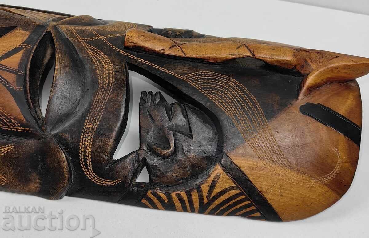 Доставка на 1988 КЕНИЯ ДЪРВЕНА НАДПИСАНА АФРИКАНСКА МАСКА ТОТЕМ АФРИКА