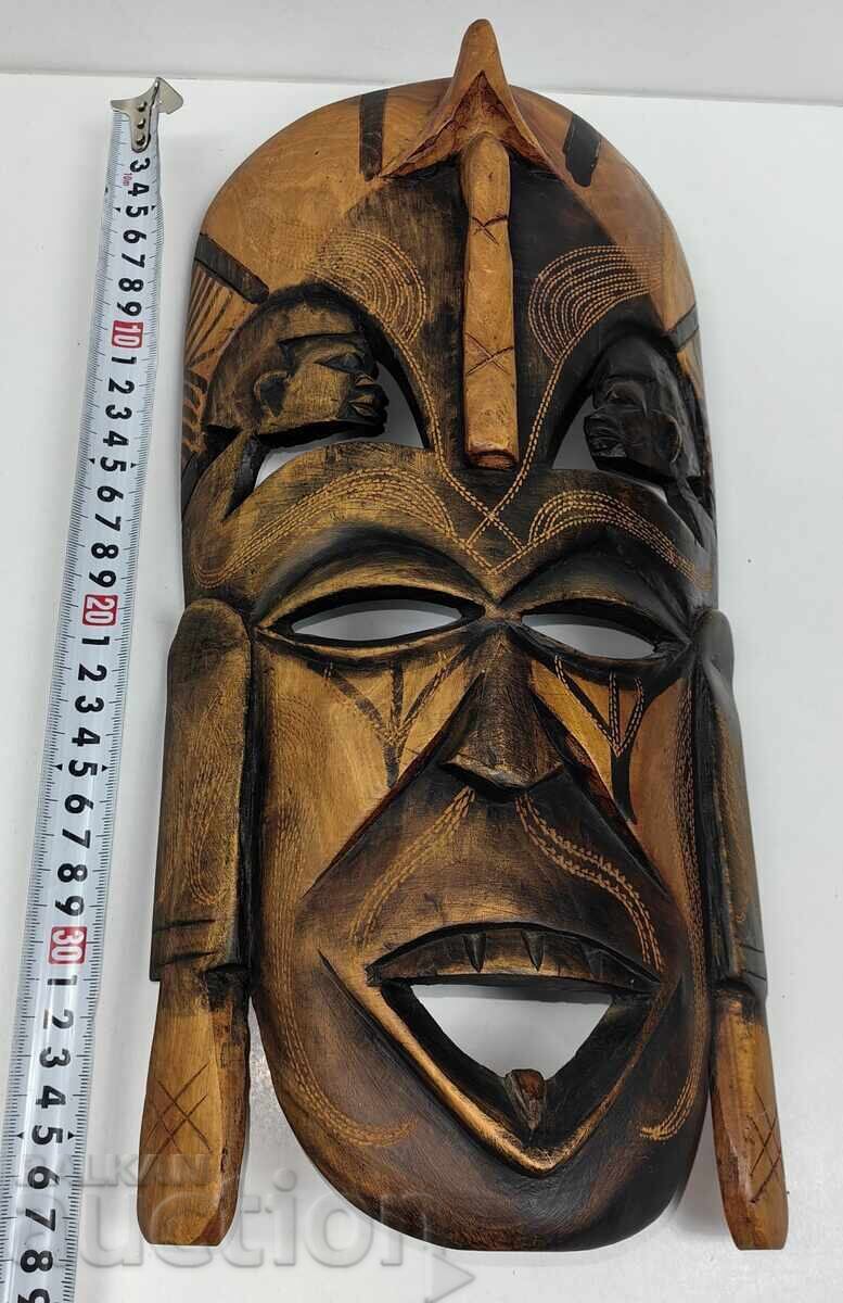 1988 КЕНИЯ ДЪРВЕНА НАДПИСАНА АФРИКАНСКА МАСКА ТОТЕМ АФРИКА - 5