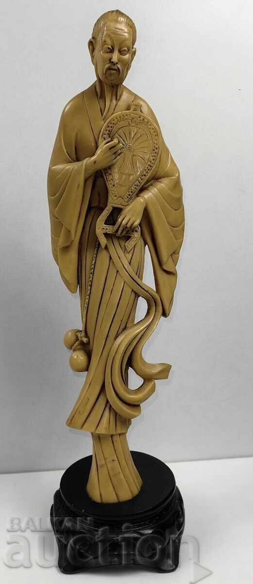 STARA GOLYAMA KITAYSKA FIGURA STATUETKA BUDIST PRILICHA NAKOST