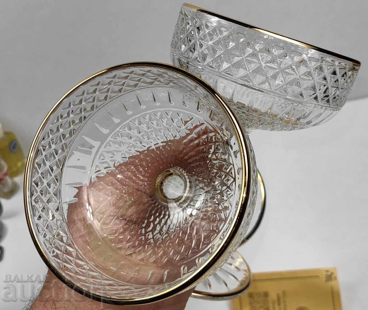 SET PROBABIL PAHARE DE STICLĂ CU AUR AU UN SUNET PLĂCUT - 5