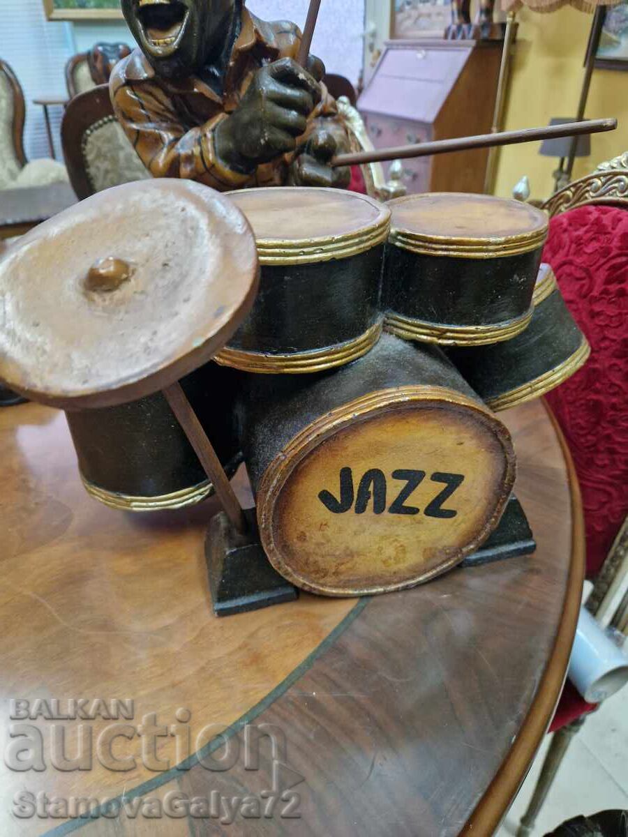 Pair of wonderful antique musician figures - 7