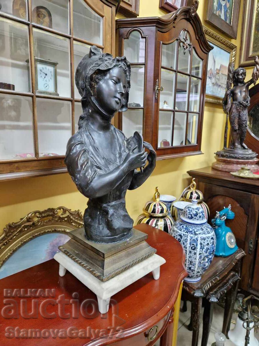Auction  Unique Antique Collectible Bronze Large Bust