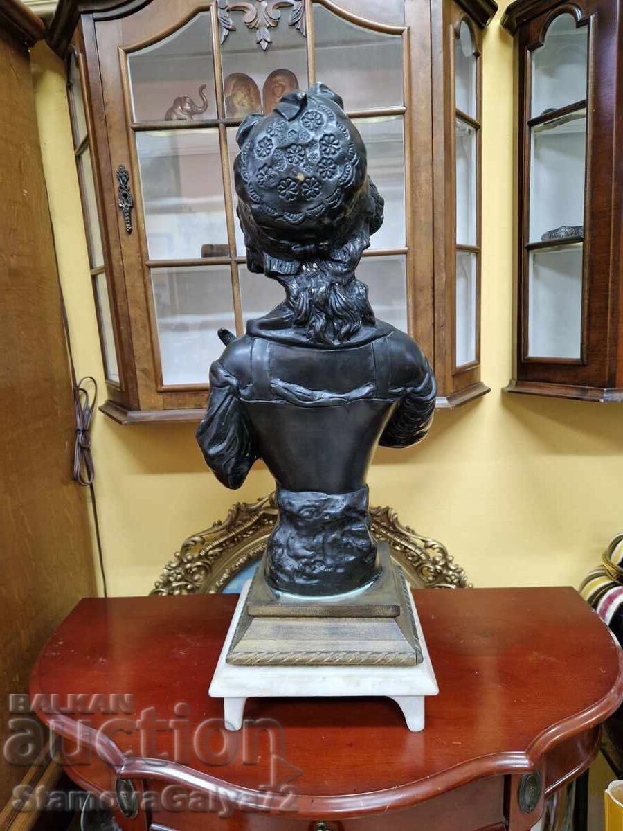 Unique Antique Collectible Bronze Large Bust - 7