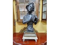 Unique Antique Collectible Bronze Large Bust