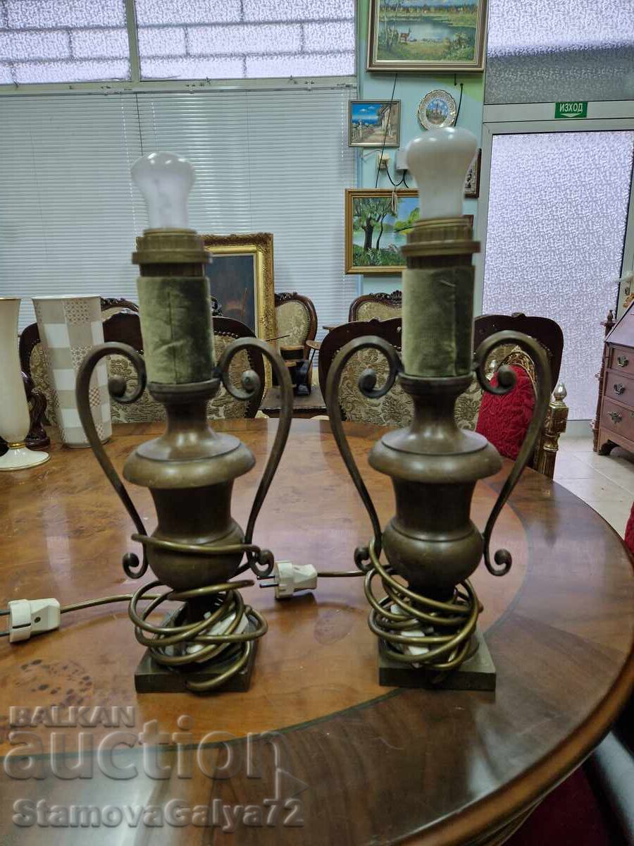 Pair of old antique Art Deco bronze lamps with price € 177.00 | 346.18 BGN