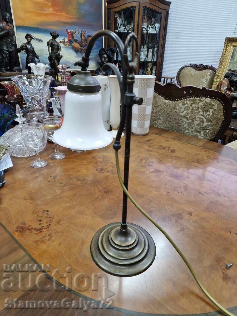 Frumoasă lampă de masă antică germană din bronz - 5