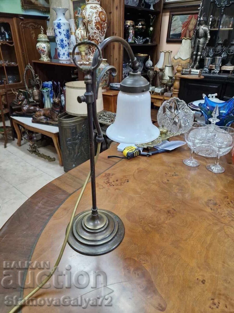Frumoasă lampă de masă antică germană din bronz - 6