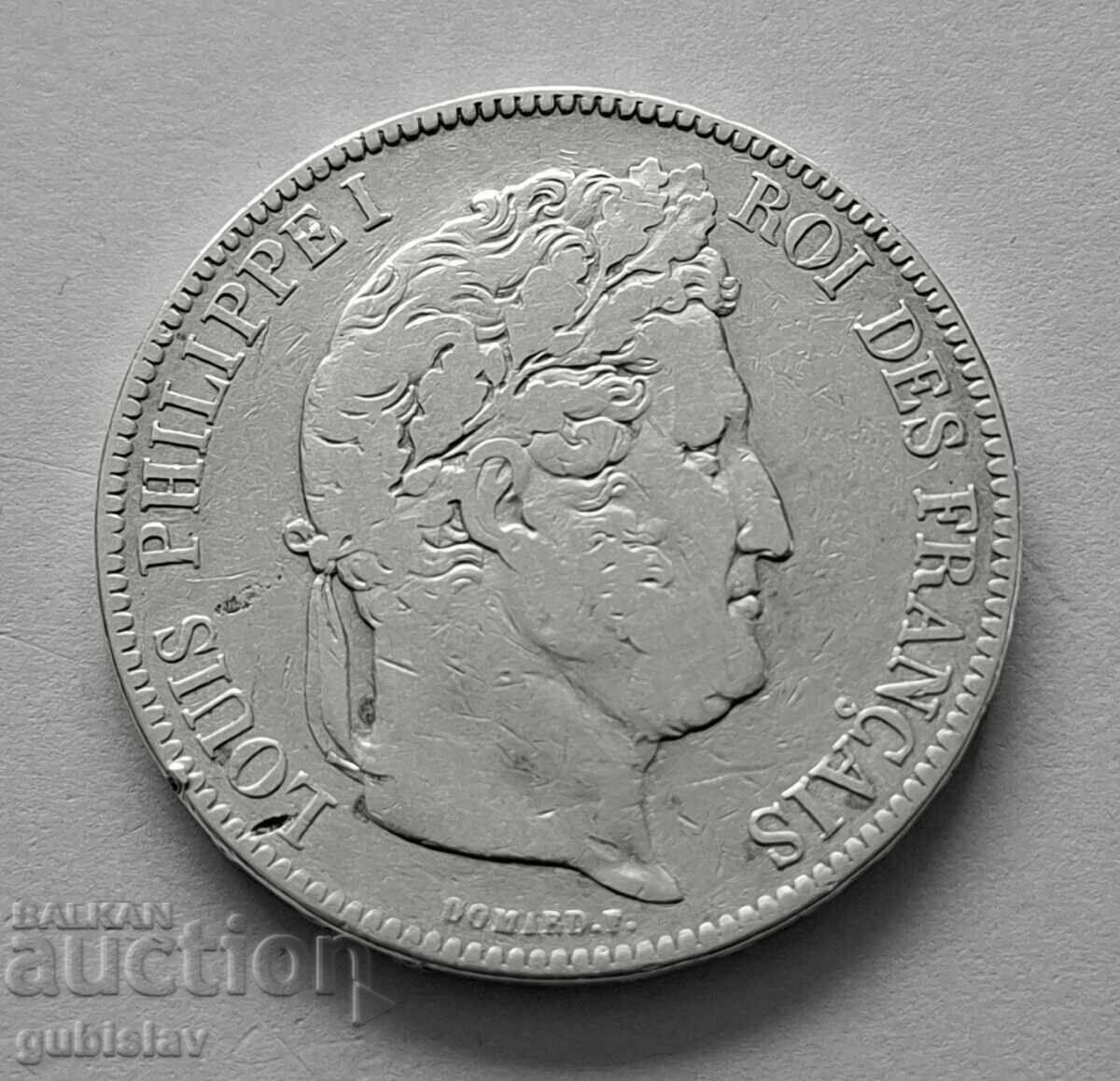 Monedă de argint 5 franci 1833, Franța, Louis Philippe I cu preț € 95.00 | 185.80 BGN Monedă de argint 5 franci 1833, Franța, Louis Philippe I cu preț € 95.00 | 185.80 BGN