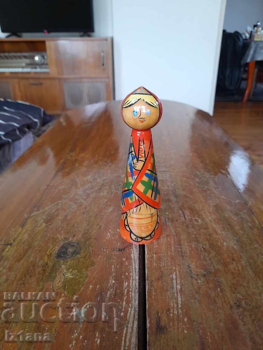 Păpușă veche de lemn, Hohloma Păpușă veche de lemn, Hohloma