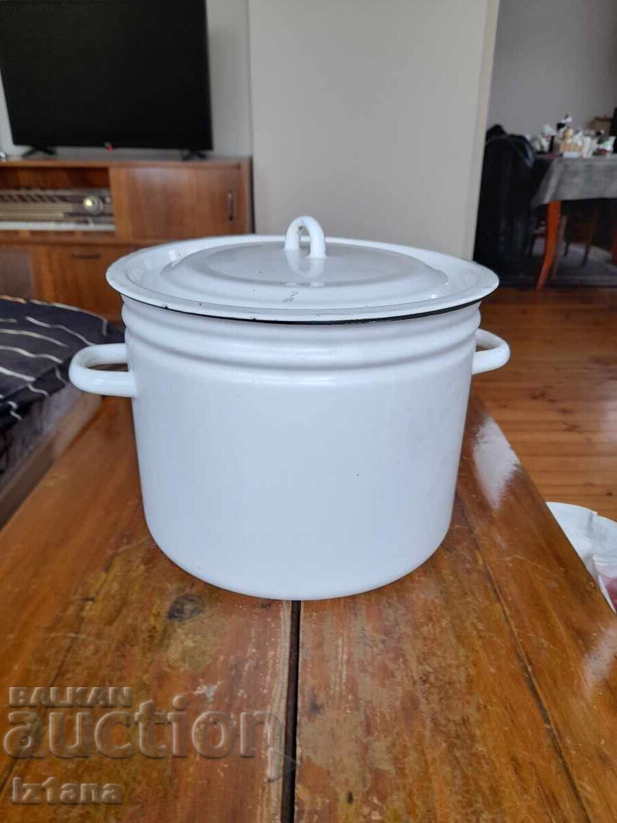 Old enamel pot