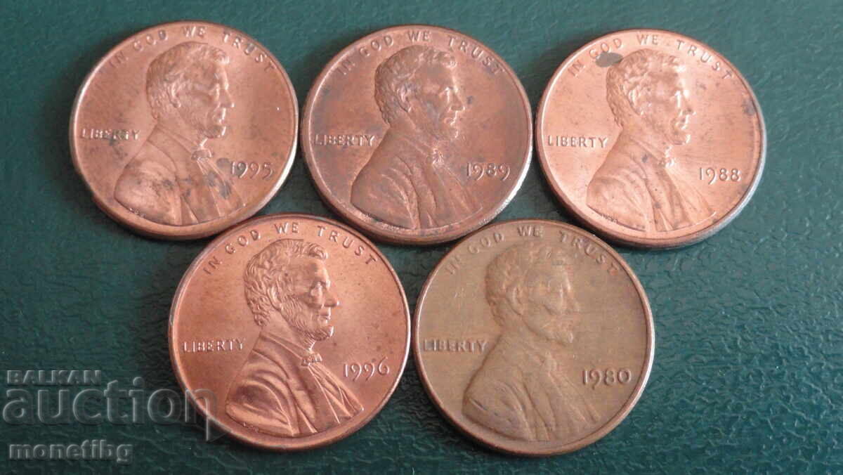 USA - 1 cent (5 pieces) USA - 1 cent (5 pieces)