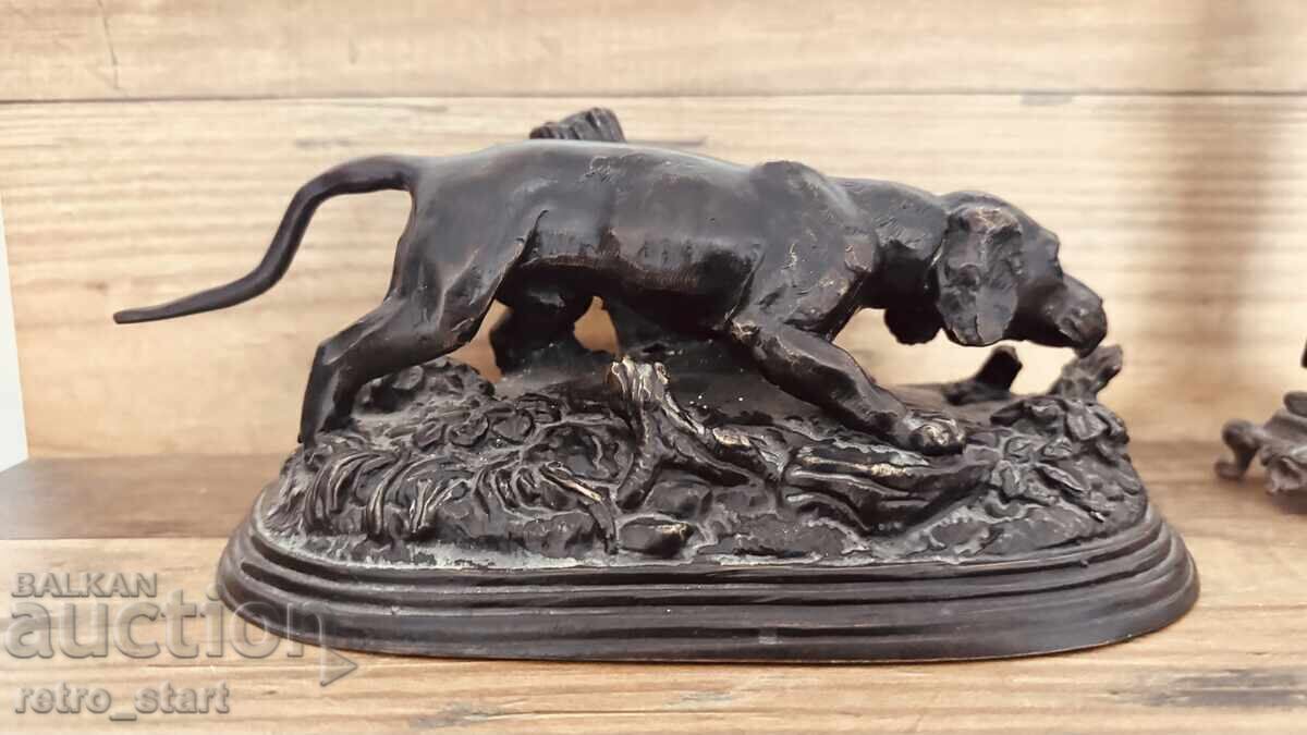 Bronze sculpture of a hunting dog - 5