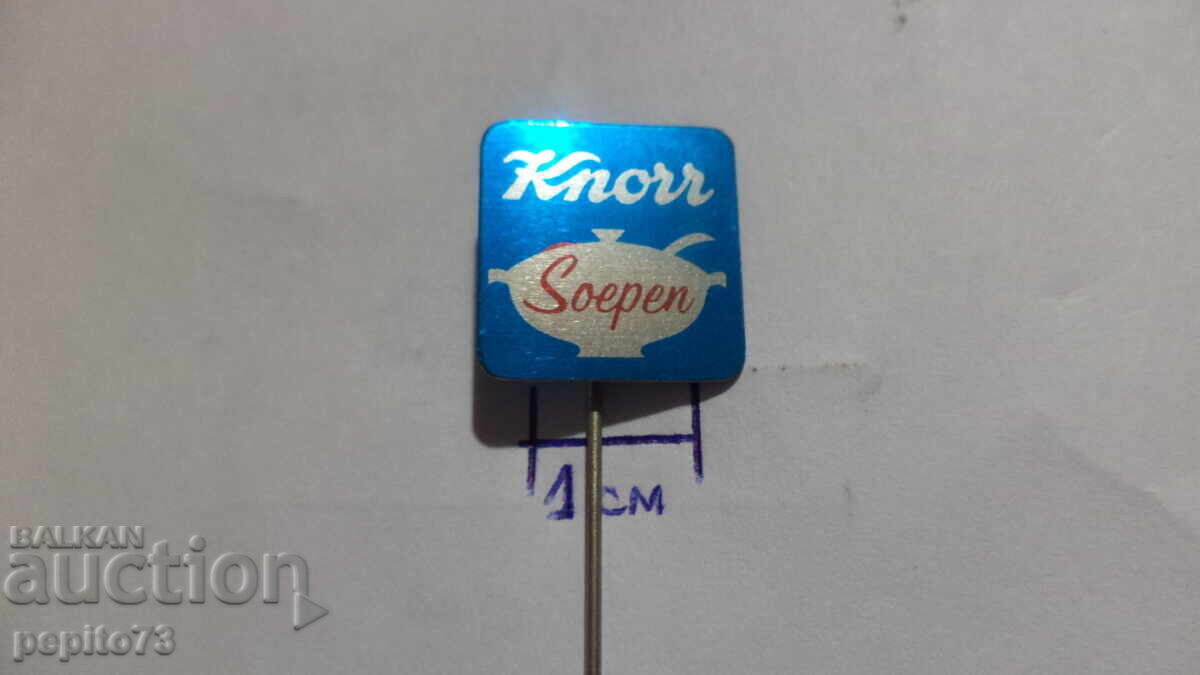 Znachka publicitară, KNORR, marcă de supe cu preț € 0.50 | 0.98 BGN