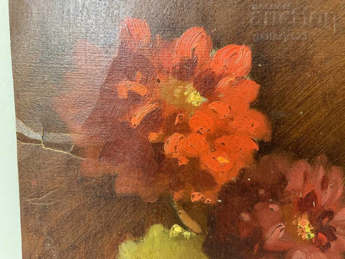 Pictură veche pictată manual ulei carton - 6 Pictură veche pictată manual ulei carton - 6