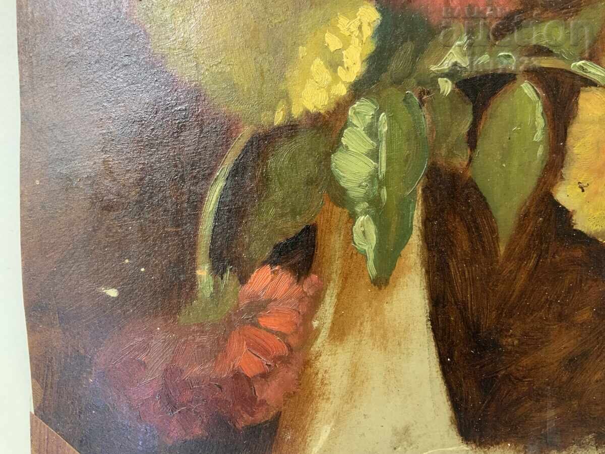 Pictură veche pictată manual ulei carton - 7 Pictură veche pictată manual ulei carton - 7