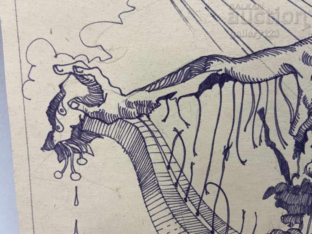 Παλιά ζωγραφισμένη γραφική απεικόνιση χαρτόνι πέννα - 7 Παλιά ζωγραφισμένη γραφική απεικόνιση χαρτόνι πέννα - 7