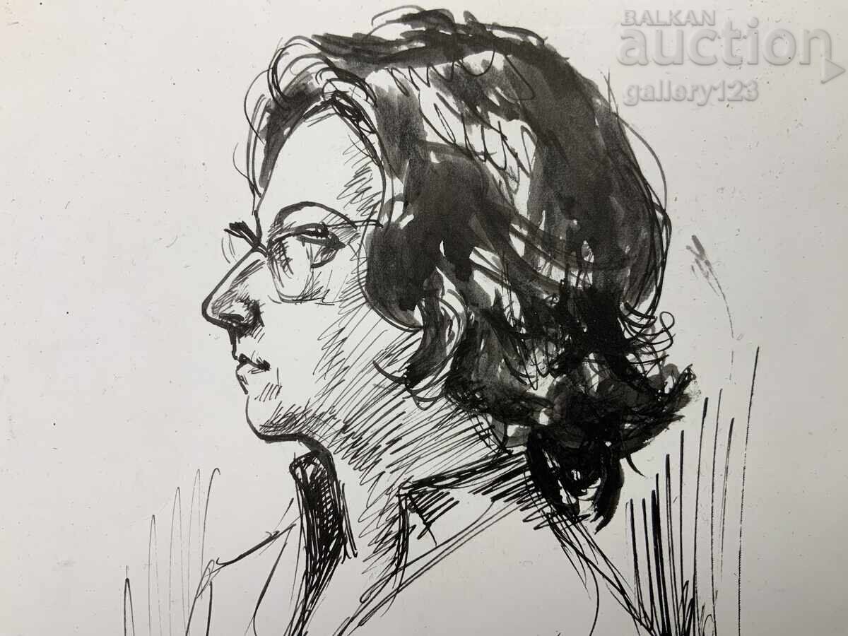 Αυθεντικό σχέδιο με μελάνι σε χαρτί Αυθεντικό σχέδιο με μελάνι σε χαρτί