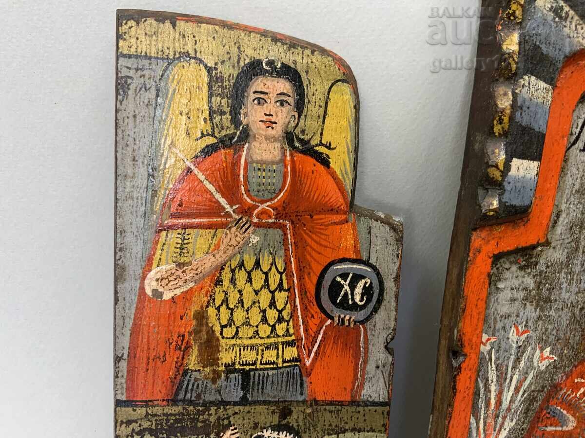 Δημοπρασία Παλιά χειροποίητη ζωγραφιστή εικόνα τρίπτυχο σχολής Τρεβλεν 19ος αιώνας Δημοπρασία Παλιά χειροποίητη ζωγραφιστή εικόνα τρίπτυχο σχολής Τρεβλεν 19ος αιώνας