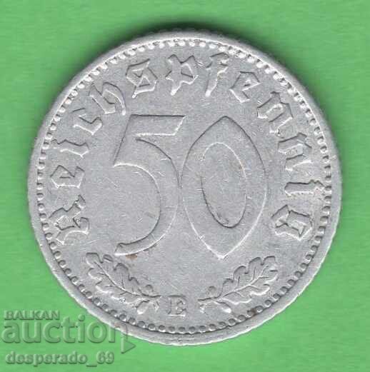 (¯`'•.¸ 50 pfennig 1939E GERMANIA (svastică) ¸.•'´¯)