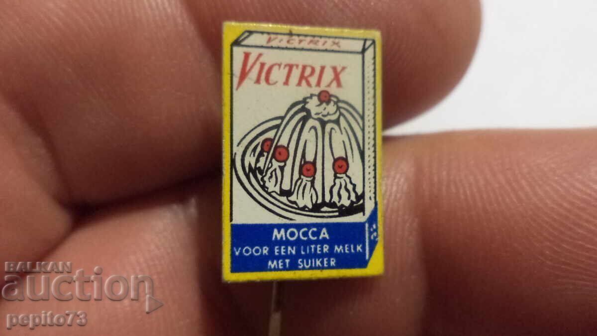 Advertising badge, Victrix, brand pudding