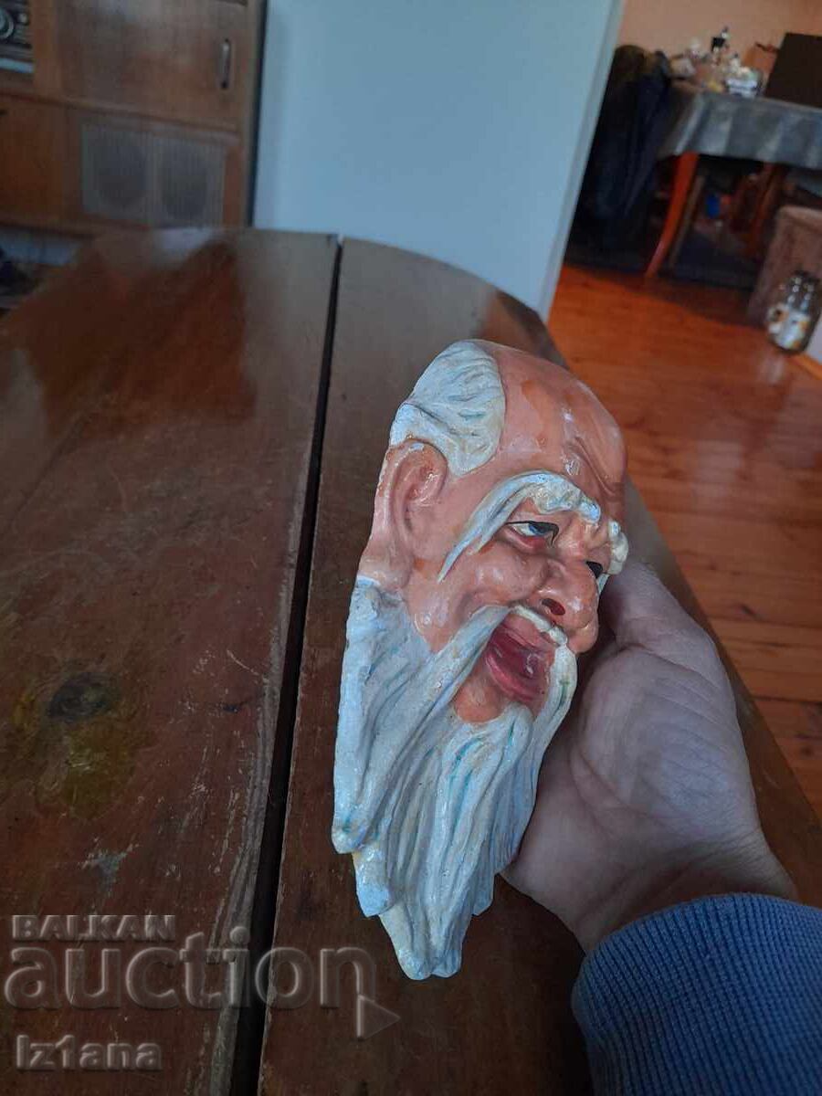 Licitație Suvenir vechi din ghips, cap de bătrân