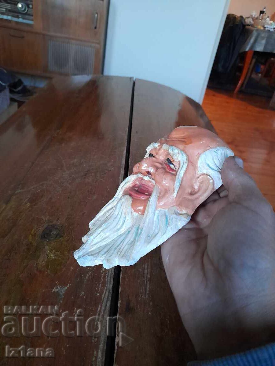 Livrarea Suvenir vechi din ghips, cap de bătrân