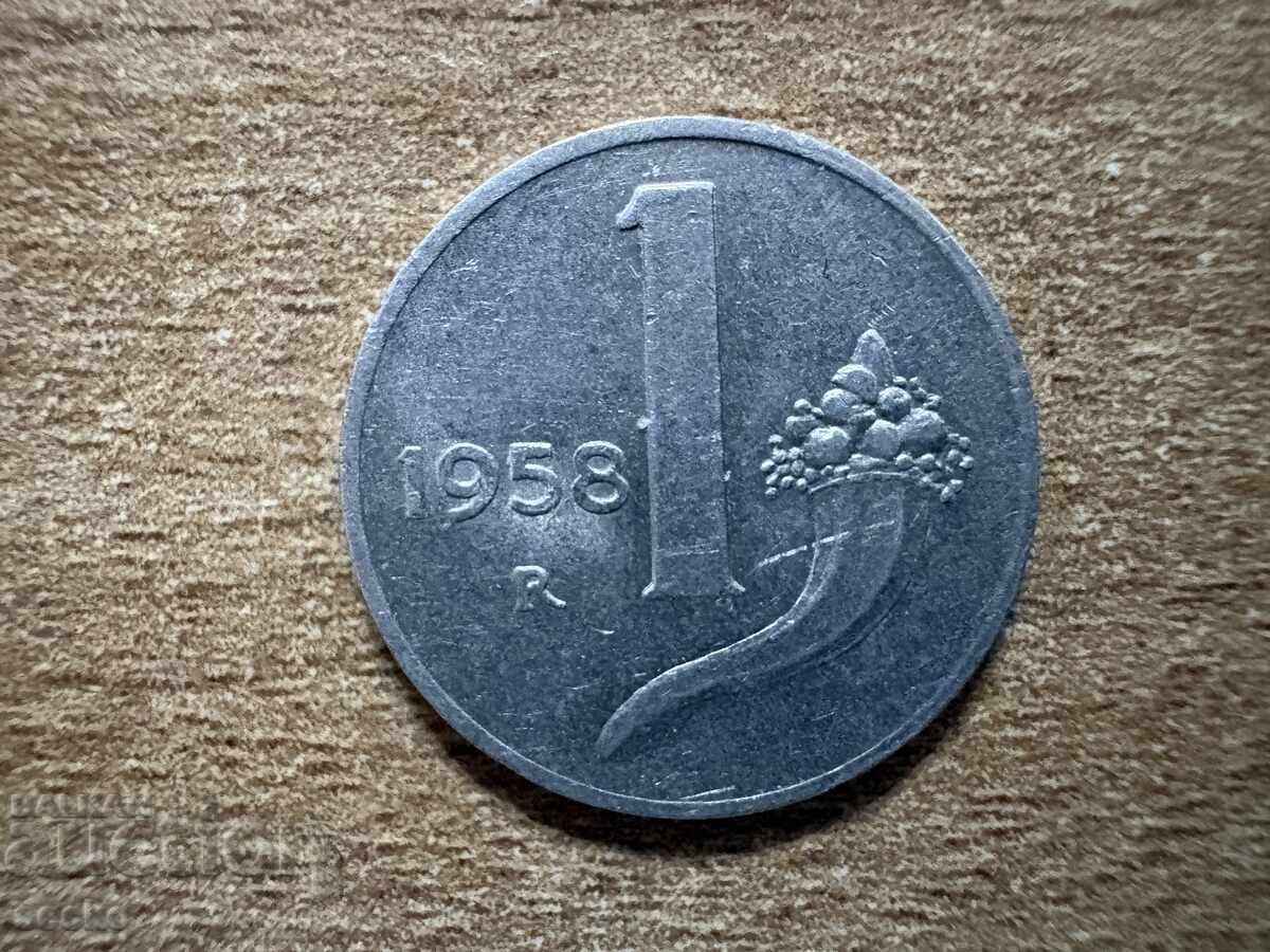 Италия - 1 лира (1958)