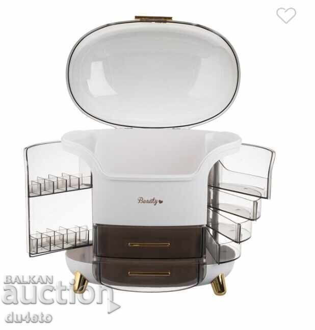 Organizator cosmetic cu capac și compartimente – 30x16x32 cm - 7